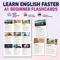 English Flashcards Printable PDF | Vocabulary Cards | ESL Learning for Beginners | Basic English Words