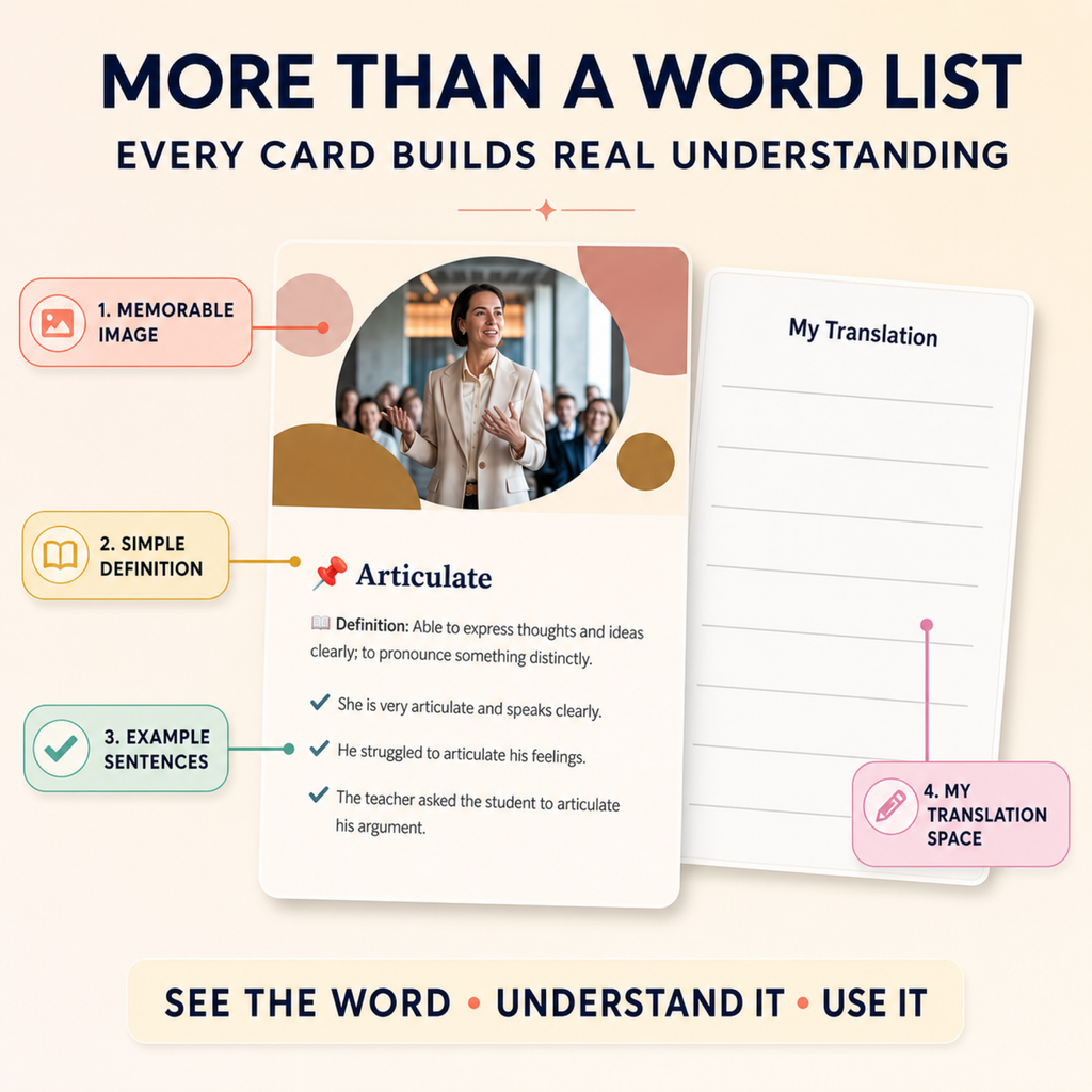 English Flashcards Printable PDF | 537 Vocabulary Cards | A2 Elementary English | ESL Learning | Instant Download