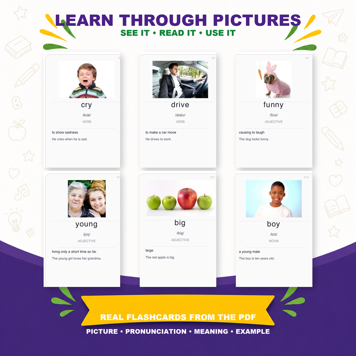 1000 Basic English Words Flashcards PDF | ESL Vocabulary | Instant Download