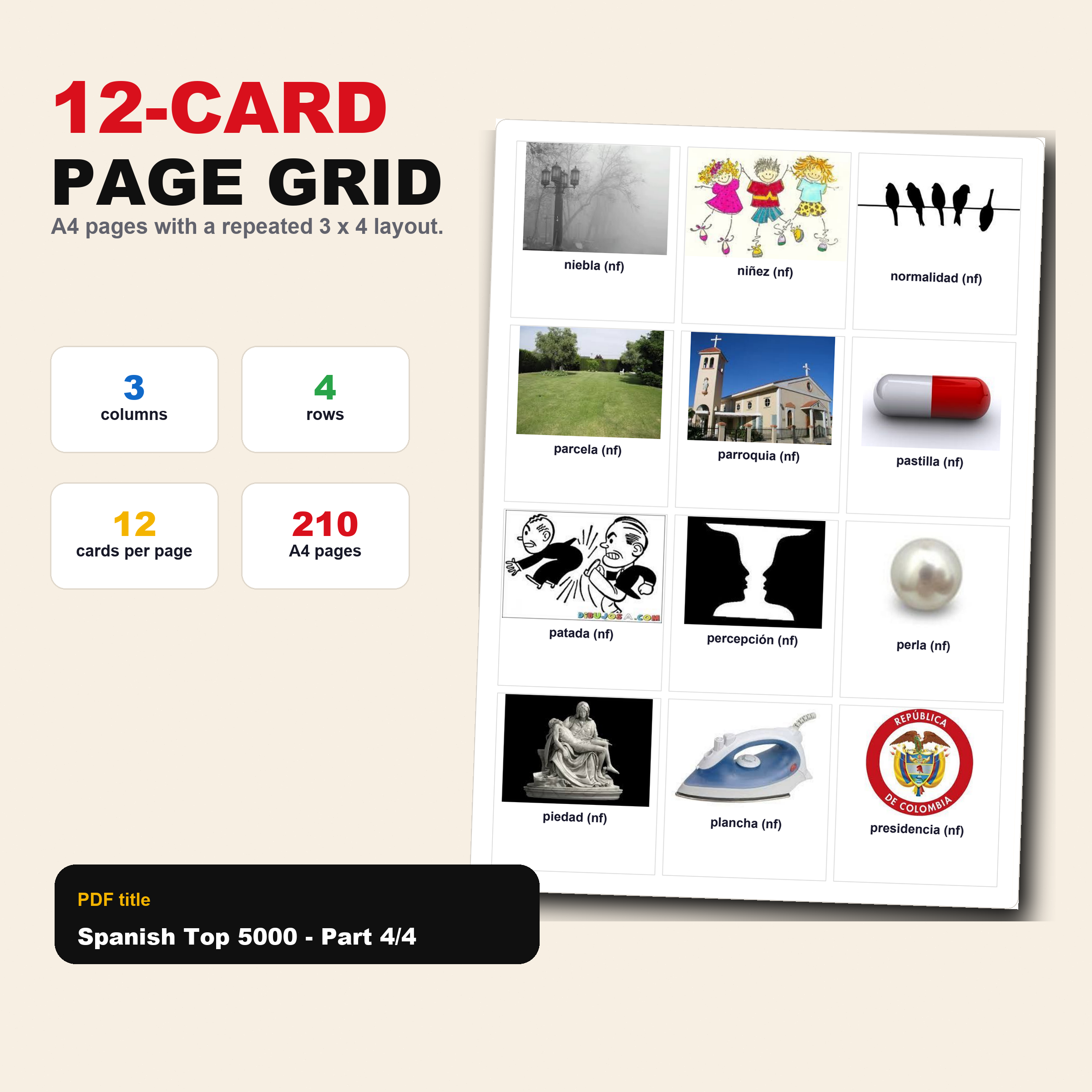 5000 Spanish Flashcards PDF for English Speakers | Learn Spanish Vocabulary