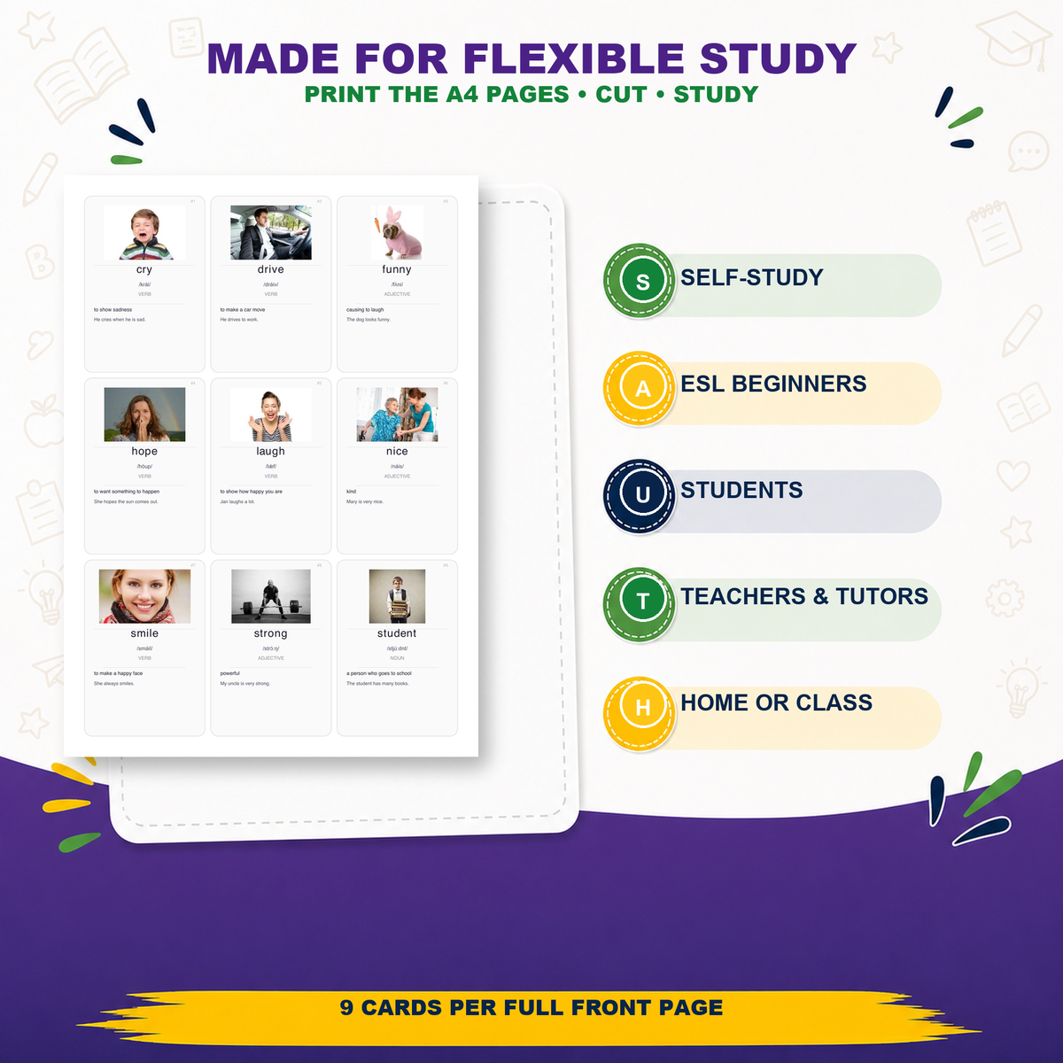 1000 Basic English Words Flashcards PDF | ESL Vocabulary | Instant Download