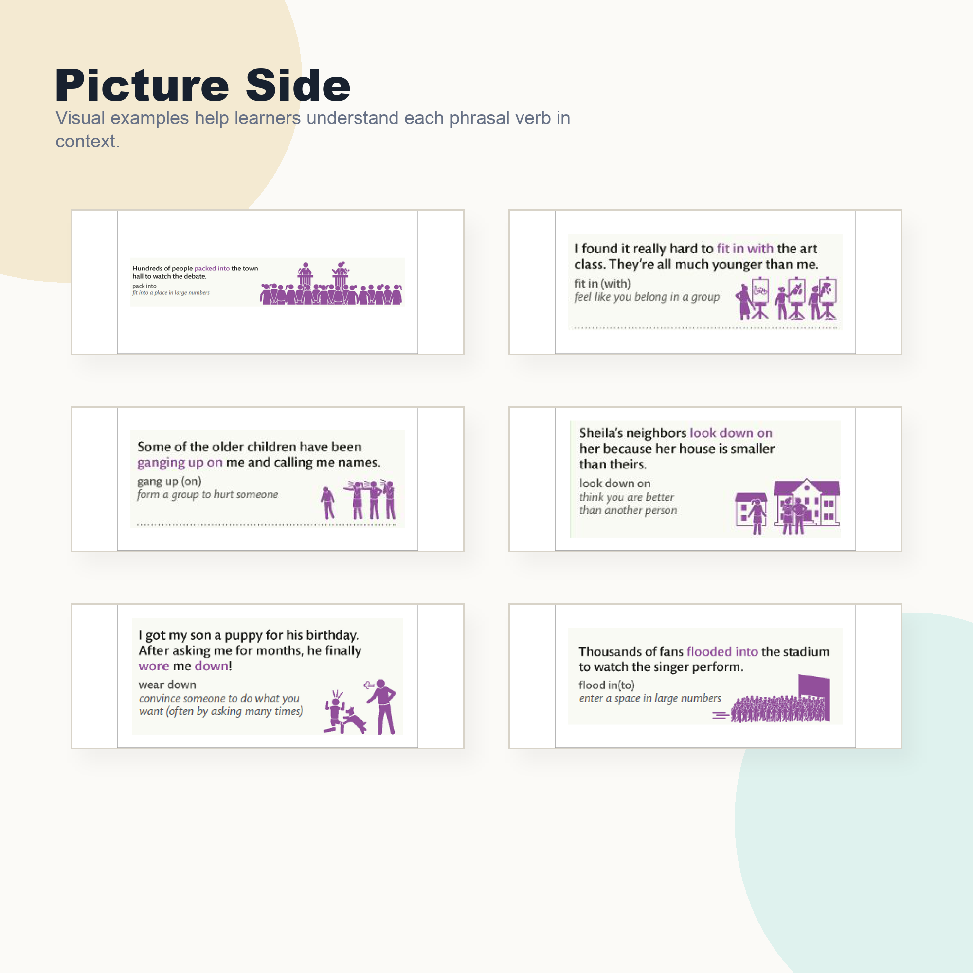991 Phrasal Verb Flashcards PDF | Printable ESL Cards with Pictures