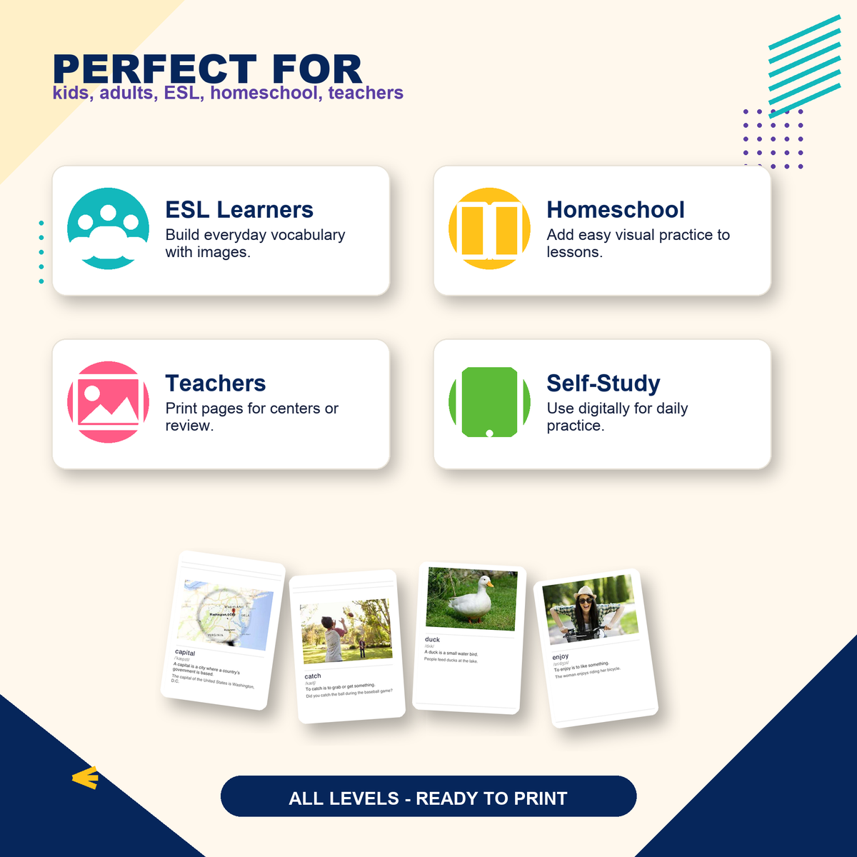 4000 English Vocabulary Flashcards PDF | A1–C1 ESL Learning | Download