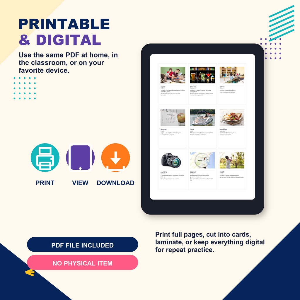 4000 English Vocabulary Flashcards PDF | A1–C1 ESL Learning | Download