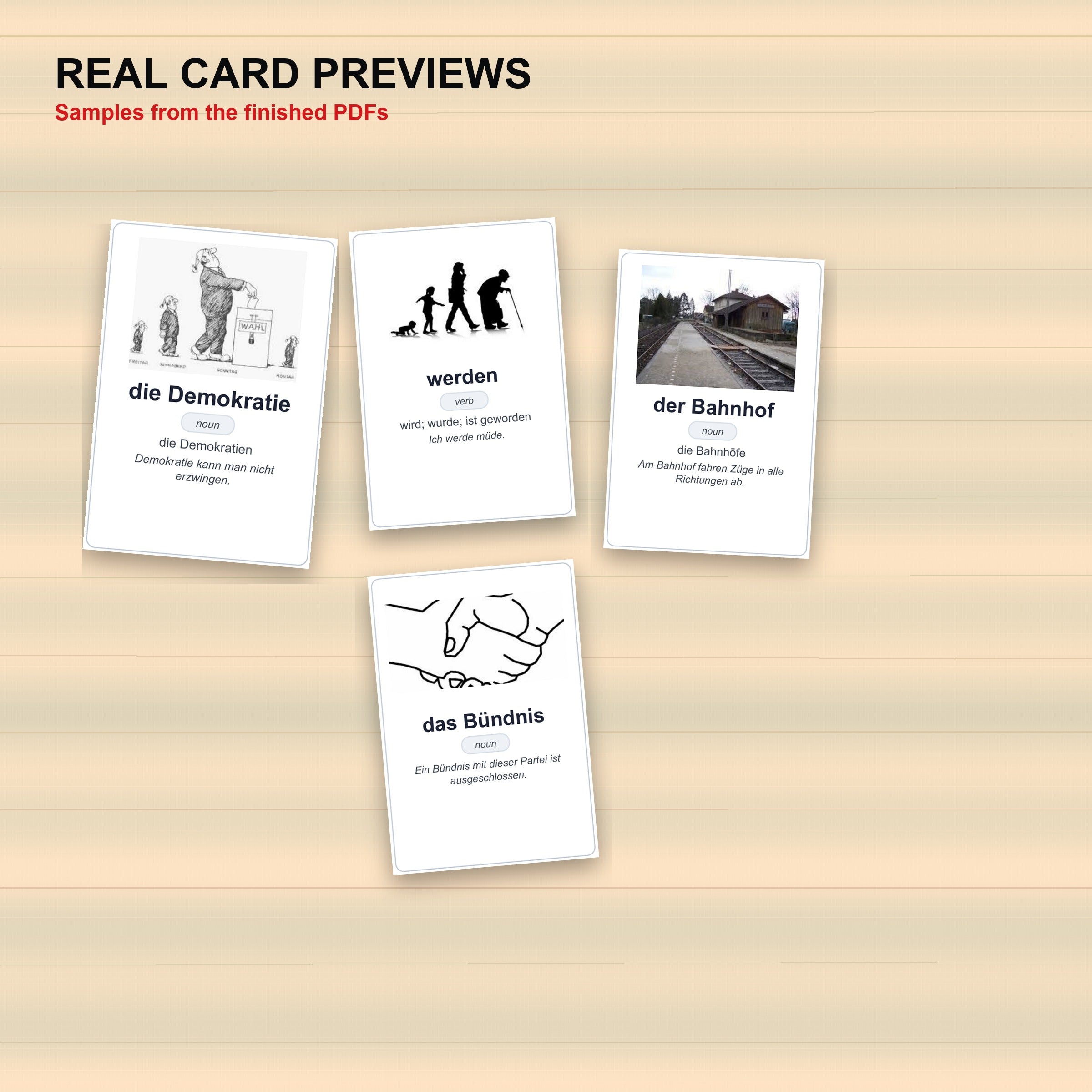 4000 German Flashcards PDF A1–C1 | English Translation | Instant Download