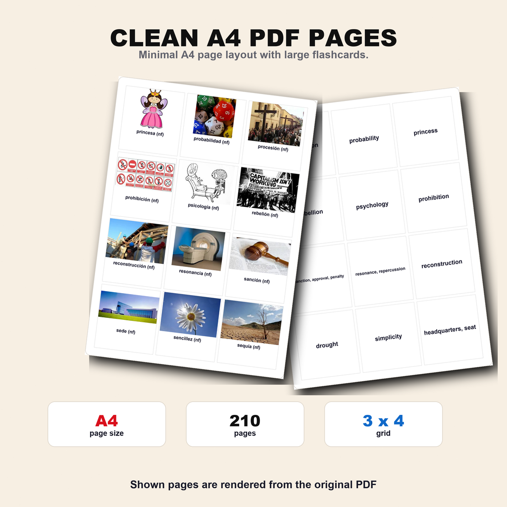 5000 Spanish Flashcards PDF for English Speakers | Learn Spanish Vocabulary
