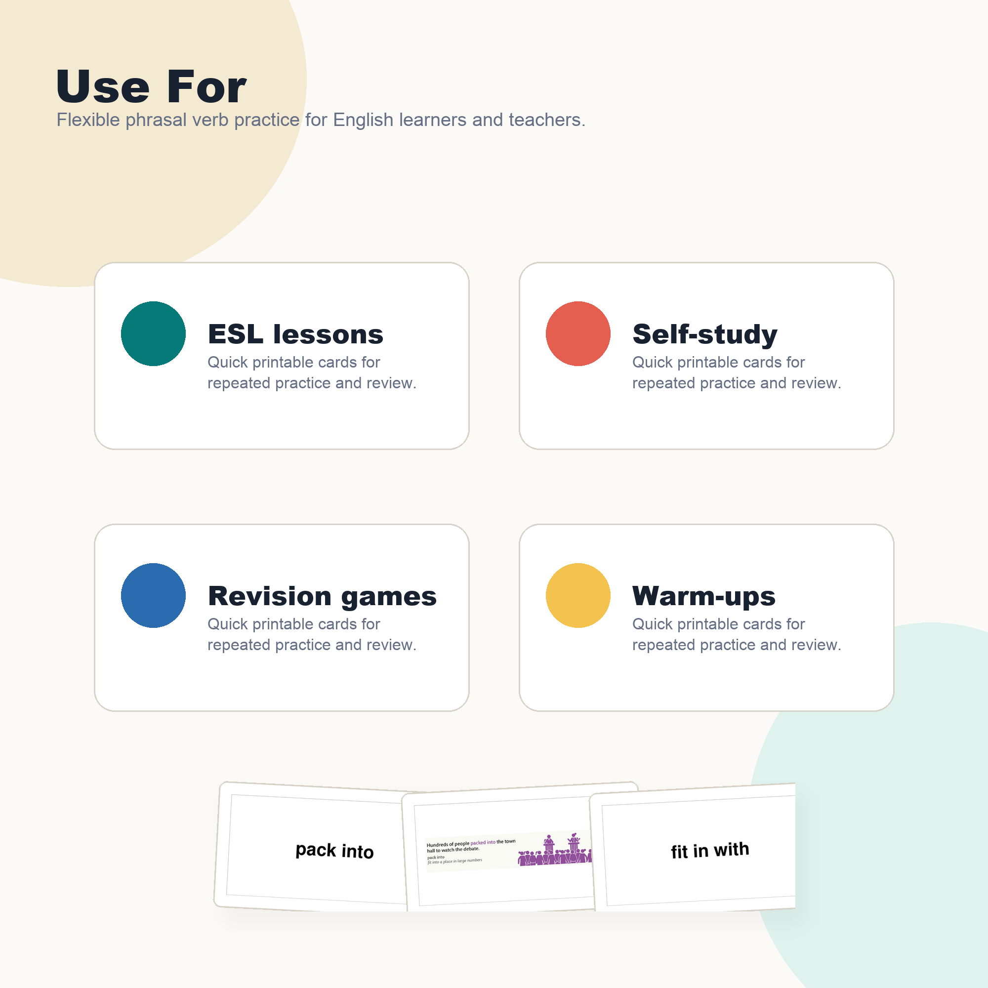 991 Phrasal Verb Flashcards PDF | Printable ESL Cards with Pictures