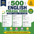 500 Phrasal Verbs Flashcards PDF | ESL Study Cards | Instant Download