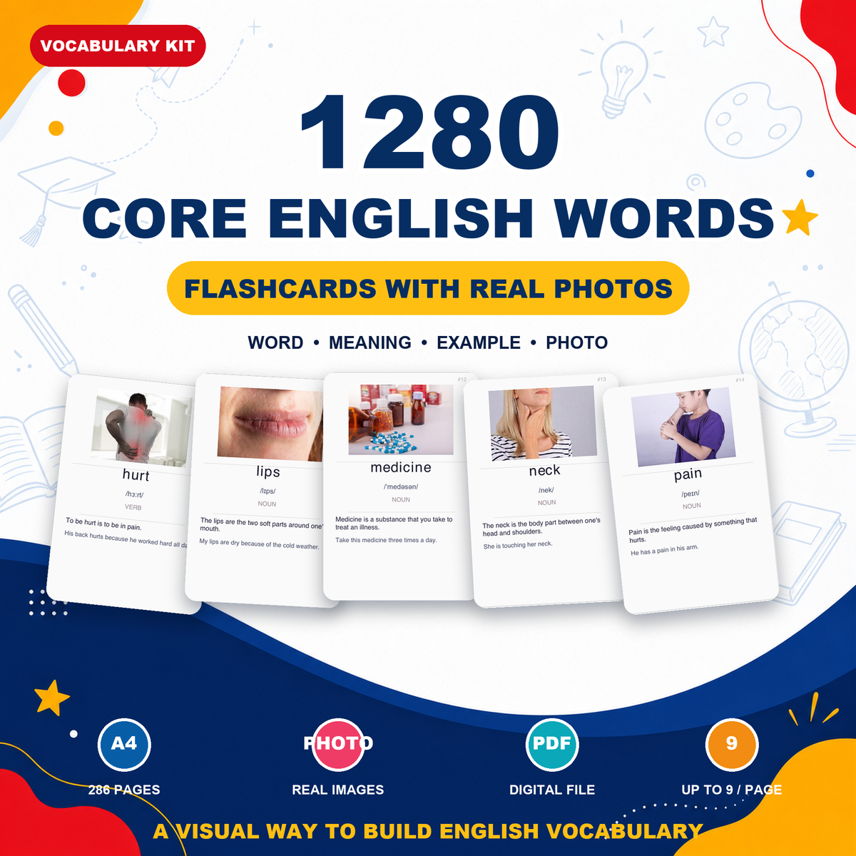 1280 English Vocabulary Flashcards with Images | Printable ESL PDF