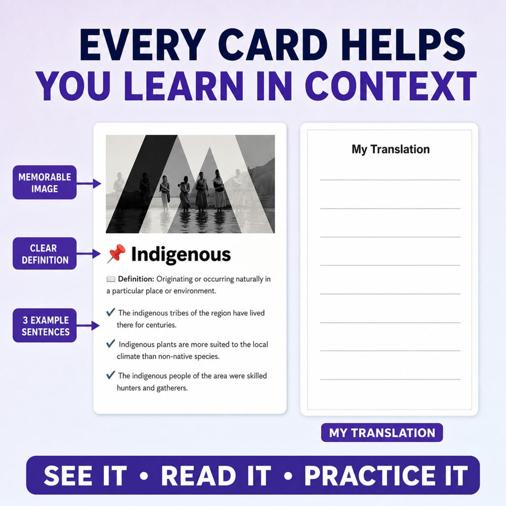 English Vocabulary Flashcards PDF | 3600+ Words, Images (A1–C1) (Digital Product)