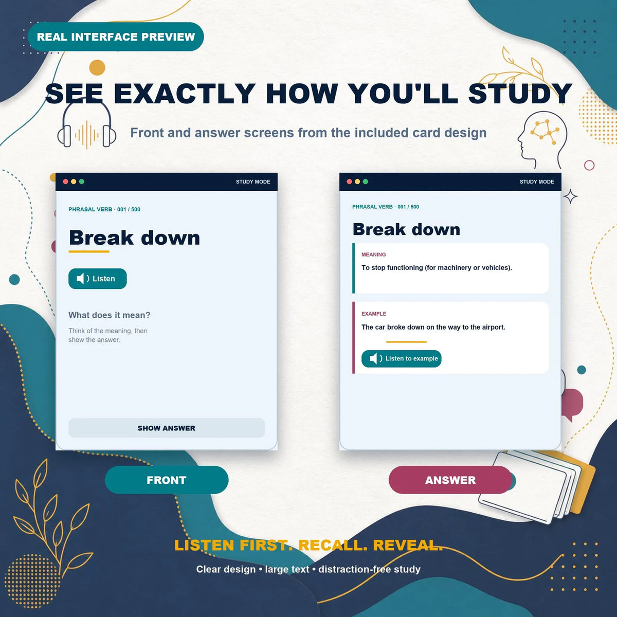 500 English Phrasal Verbs Anki Deck | Audio, Exercises, 3000 Cards (Digital Download)