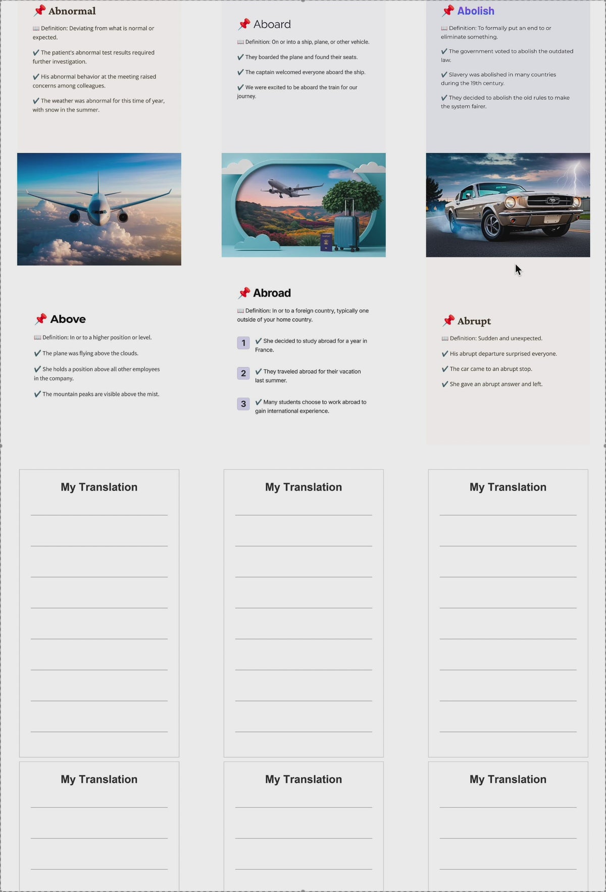 English Flashcards Printable PDF | Vocabulary Cards | ESL Learning for Beginners | Basic English Words