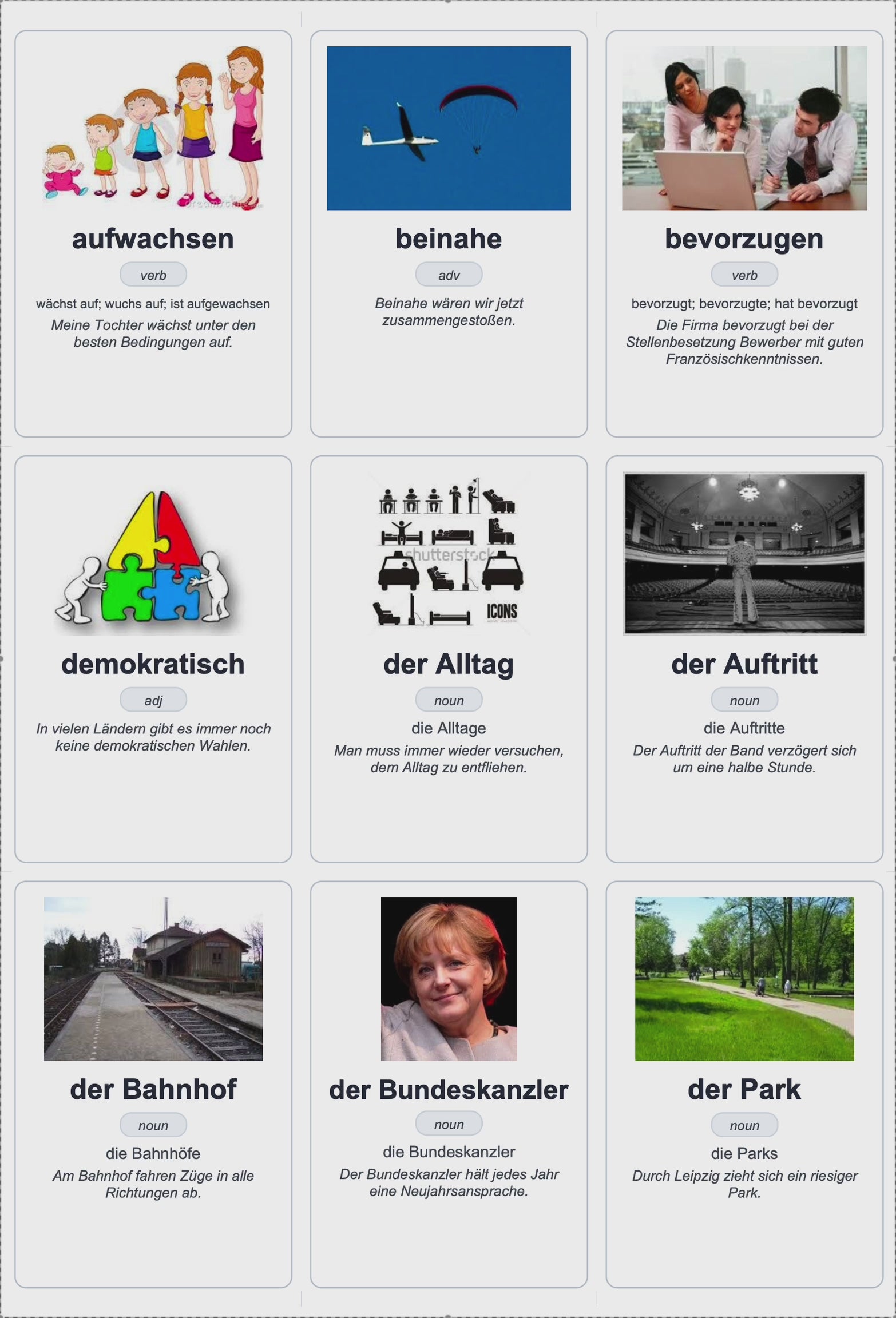 4250 German Vocabulary Flashcards | A1-C2 Levels, German-English Study Cards (PDF Download)